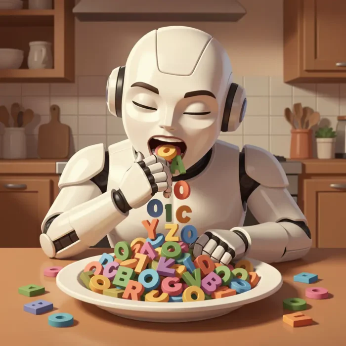 Robot consumiendo tokens